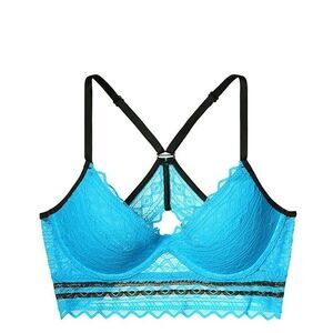 VS Geo Lace Racerback Bralette Island Blue Small